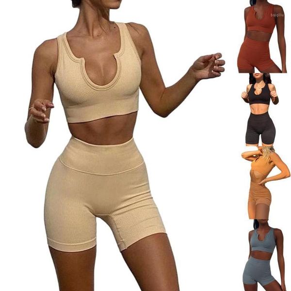 

yoga outfit seamless sport set women two piece 2pcs crop bra shorts workout fitness wear run gym suit female sets clothes