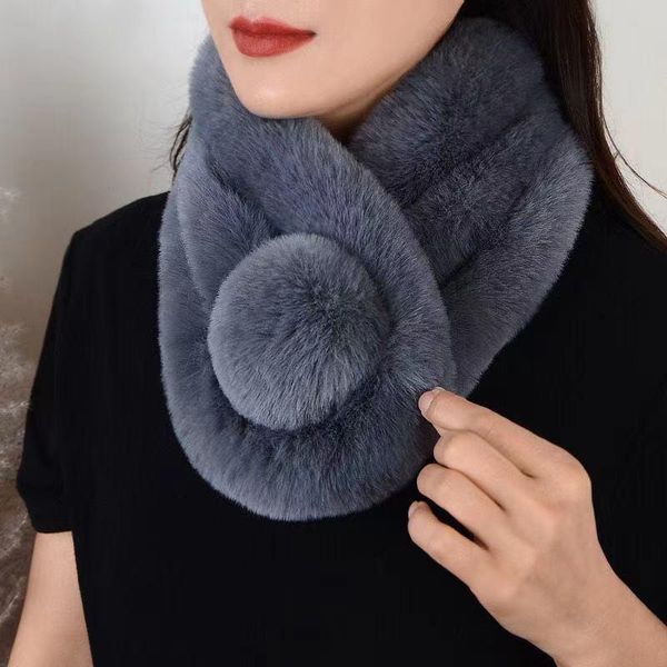 

towel winter scarf luxury artificial fur warm fashion soft plush shawl