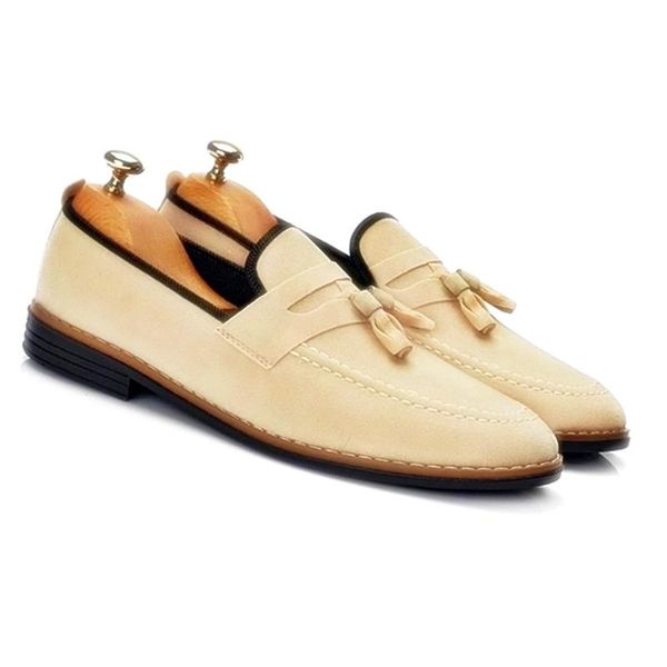 

dress shoes 1048 model men's loafer casual corcik rok beige color, Black