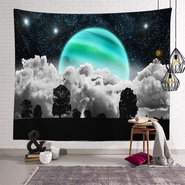 

tapestries starry sky moon night tapestry headboard wall art bedspread dorm for living room bedroom home decor