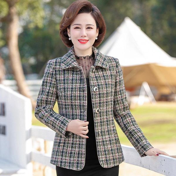 

women's wool & blends spring small fragrance jacket middle-aged women and autumn thin suit old western style short 2021, Black
