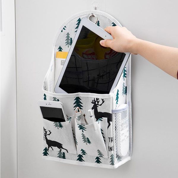 

storage bags perforation-wall-mounted cotton and linen bag large capacity multifunctional for home dormitory hr