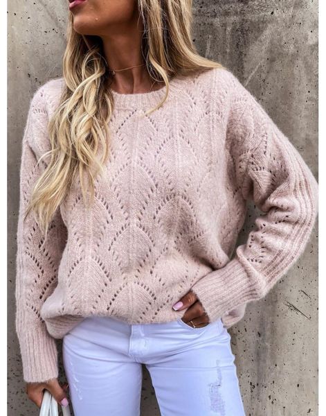

kalenmos autumn winter clothes women sweater long sleeve hollow cut oversized pullover casual loose o-neck knitted 2021 new, White;black
