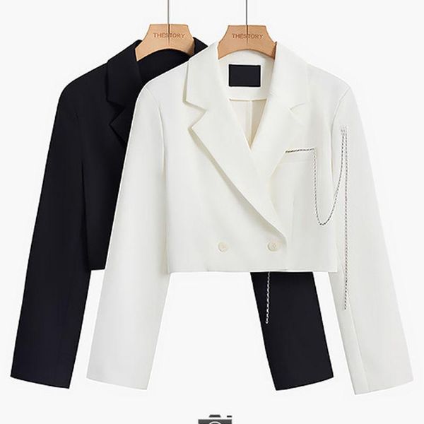 

women's suits & blazers short small suit jacket women spring autumn korean slim black temperament female design sense, White;black