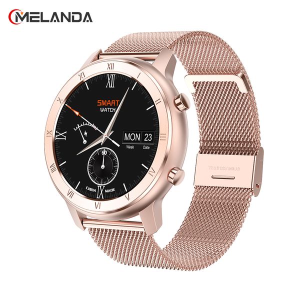 

2021 ecg smart watch women full touch round screen ip68 waterproof heart rate sports smartwatch for android ios phone men watchg, Slivery;brown
