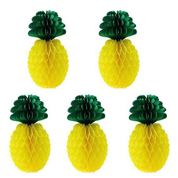 

party decoration 1pc pineapple honeycomb hawaiian garland diy yellow paper for summer fiesta luau tropical