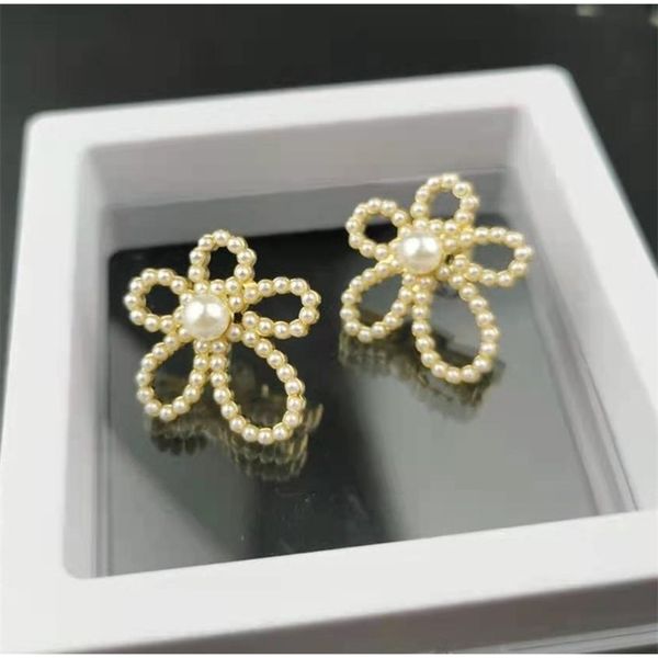 

special offer 75%off outlet new hollow petal pearl flower earrings necklace elegant japanese and korean earrings, Silver