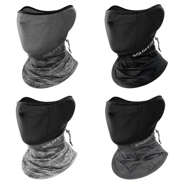 

outdoor cycling face mask ride running scarf anti-uv headwear cool ice silk headband breathable anti-sweat sports bandana q q1, Black