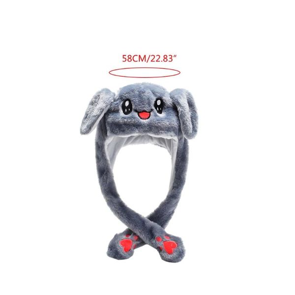 

beanie/skull caps cartoon animal plush hat led light up moving ears winter warm fluffy earflap cap cosplay party po props, Blue;gray