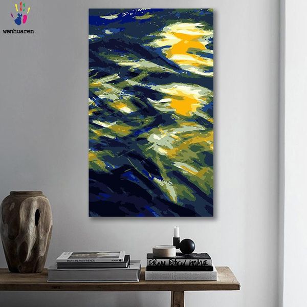 

paintings diy colorings pictures by numbers with colors abstract moonlight night view picture drawing painting framed home