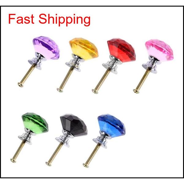 

30mm diamond crystal glass door knobs drawer cabinet furniture handle knob screw fur jllgjd dh_garden