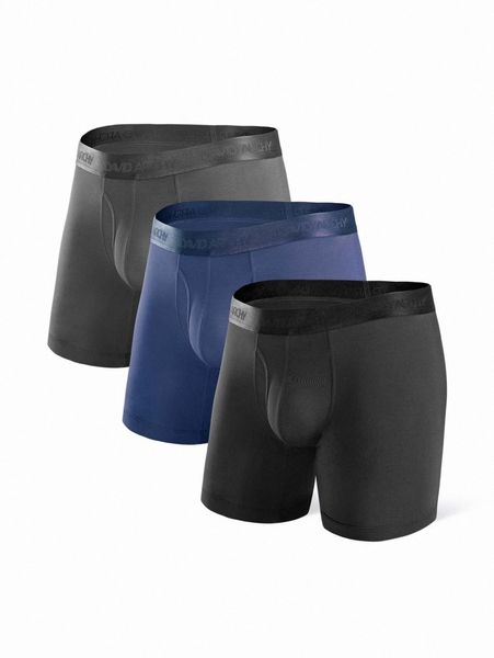 

men 3pcs letter graphic modal boxer brief o1t5#, Black;brown