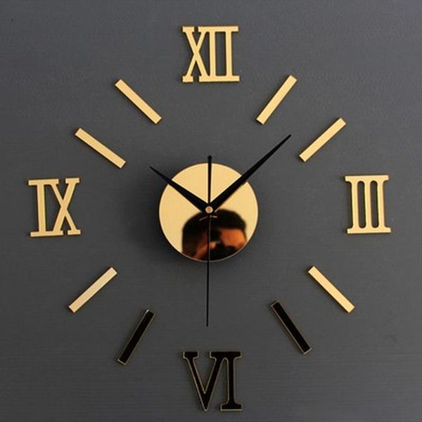 

fashion simple wall clock art creative silent acrylic wall clock sticker quartz living room reloj pared home decor dj60wc
