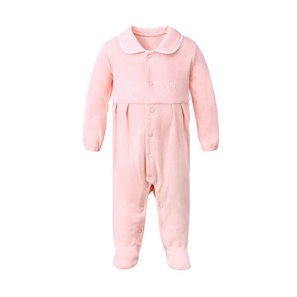

pureborn newborn baby girl footies footed jumpsuit pajamas breathable cotton baby girl clothes printed baby girl footies 210312, Blue
