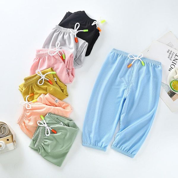 

trousers children mosquito-proof born baby infant pants sports casual summer thin girls cotton boy clothes lantern long, Blue