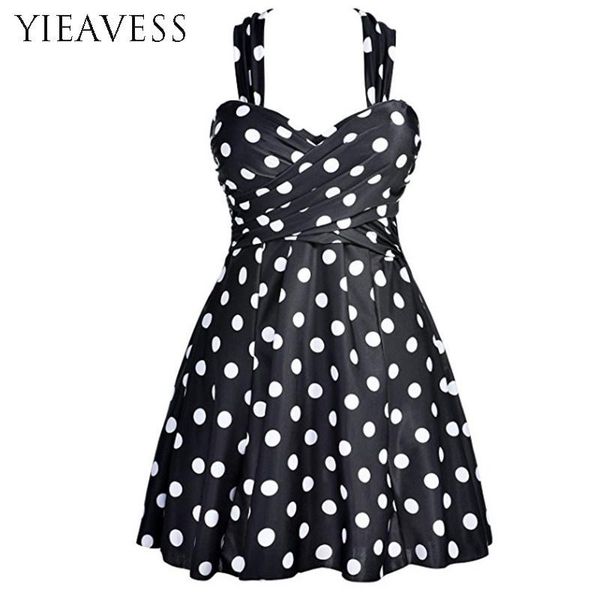 

women's swimwear one piece plus size swimming suit 6xl loose swimsuit bikini high waist trunks bather push up padded dress, White;black