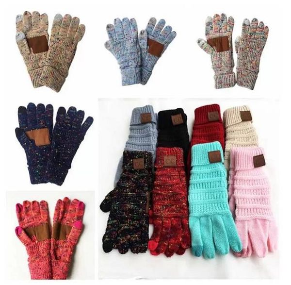CC Stricken Touchscreen Kapazitive Handschuhe Frauen Winter Warme Wolle Handschuh Rutschfeste Gestrickte Weihnachtsgeschenk