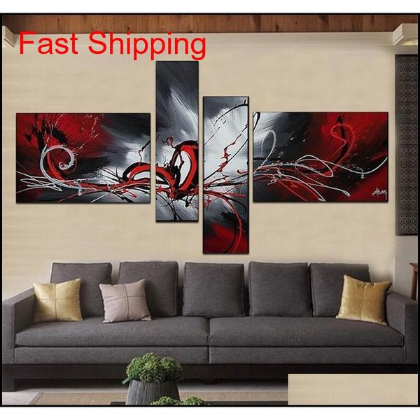 

100%handpainted the phoenix totem oil painting 4 pcs / set decoration oil painting abstract wall pictures for l qylgjm bdebaby