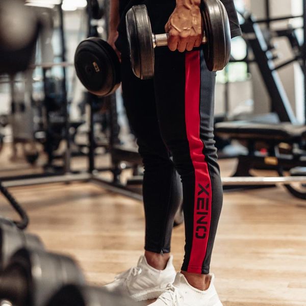 

men's pants men joggers sport running skinny mens cotton gym fitness trousers training tracksuit bottoms bodybuilding sweatpants, Black