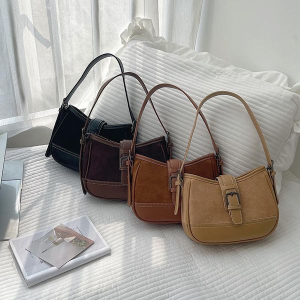 

evening bags ladies bag female fashion designer leather handbag shoulder solid color plush commuter underarm purse