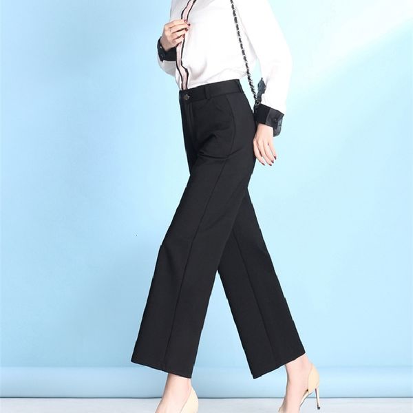 

2021 new mode suit women's legged commute hip-waisted casual all-match lady temperament pants qrca, Black;white