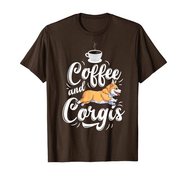 

coffee and corgis t shirt corgi dog caffeine lover men women, White;black