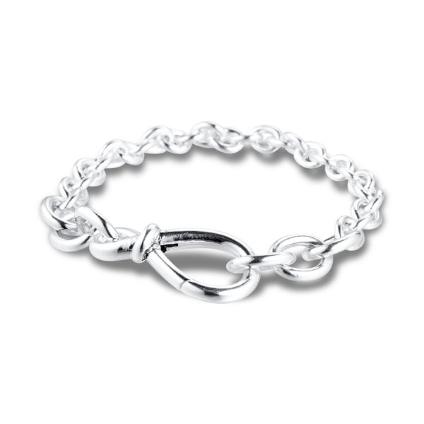 Chunky Infinity Knot Chain Bracelet Mulheres 925 Sterling Silver Charms Fashion Jewelry Resultados