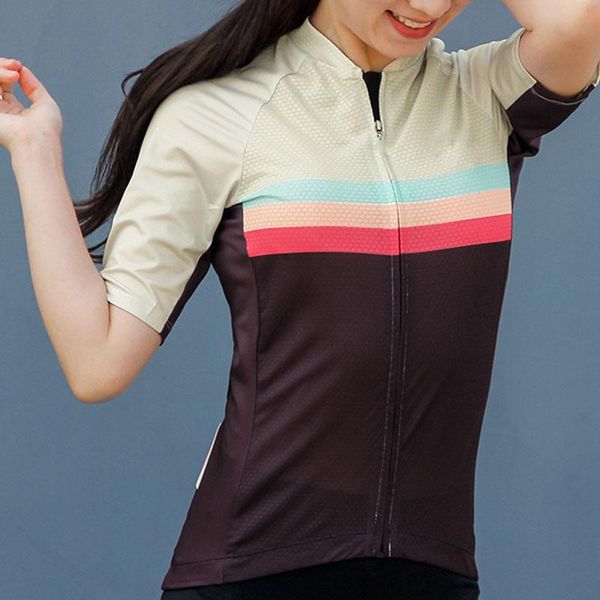 

racing jackets snimmo women's cycling workwear team professional triathlon short sleeve sweatshirt jersey tights polyester, Black;red