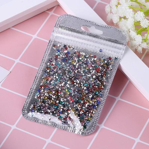 

nail art decorations 1000pcs 3mm gorgeous rhinestones mixed silver round pointed bottom drill diy manicure glitter charm decor, Silver;gold
