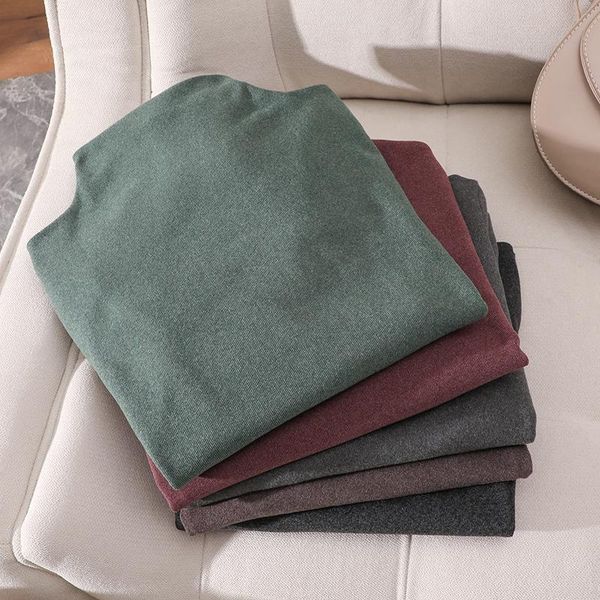 

women's t-shirt aossviao autumn winter knitted women fashion long sleeve white tees round-neck female thick 2021