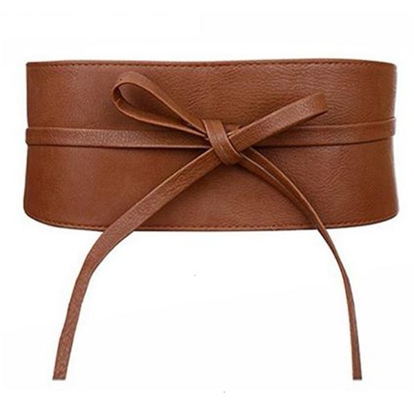 

designer boho for women bowknot faux leather wrap around obi style waistband black cummerbund brown women belts, Black;brown