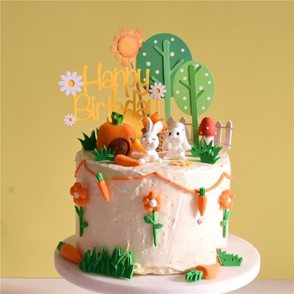 

other festive & party supplies cake er pastoral decoration carrot doll mushroom insert plug-in baking haappy birthday