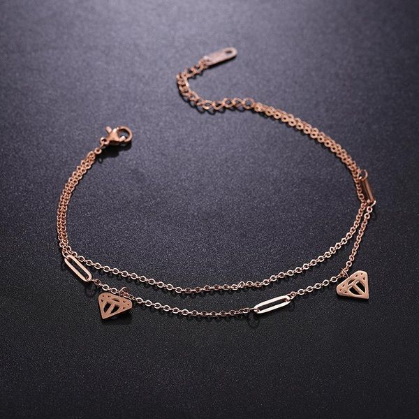 

anklets summer charm luxury fashion jewelry gold chain stainless steel bracelet women ancle foot leg sandals beach accessories, Red;blue