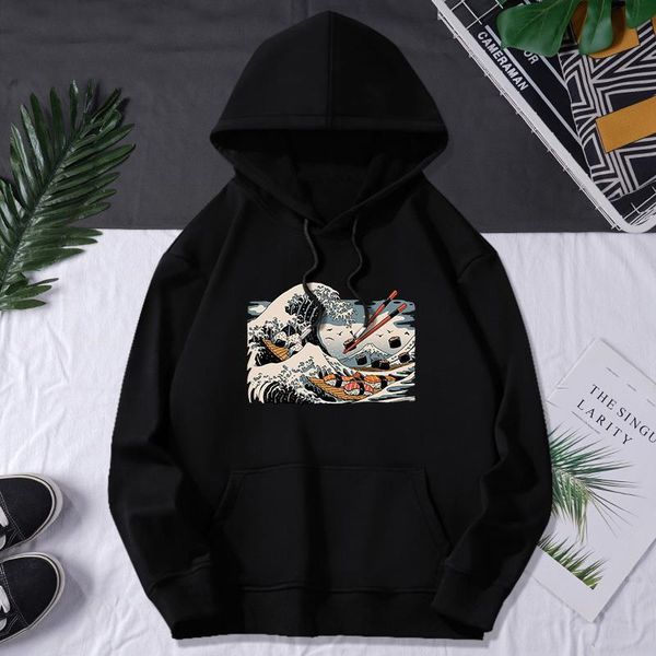 

winter harajuku couple sweatshirt cute cartoon avocado print women hoodies korean fashion streetwear female pullovers coats, Black