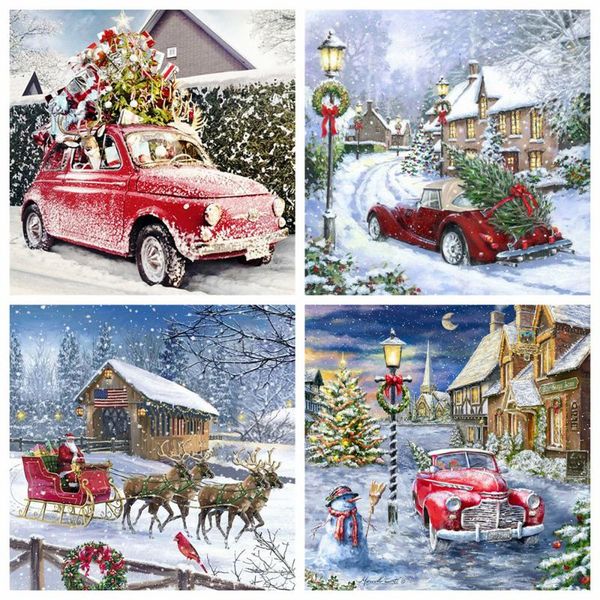 

diamond painting huacan full square drill 5d car christmas diy embroidery cross stitch winter home decor craft kit