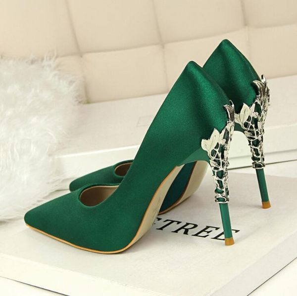 

fashion designer women's shoes high heels 10cm nude black red pointed toes shallow mouth dress shoes