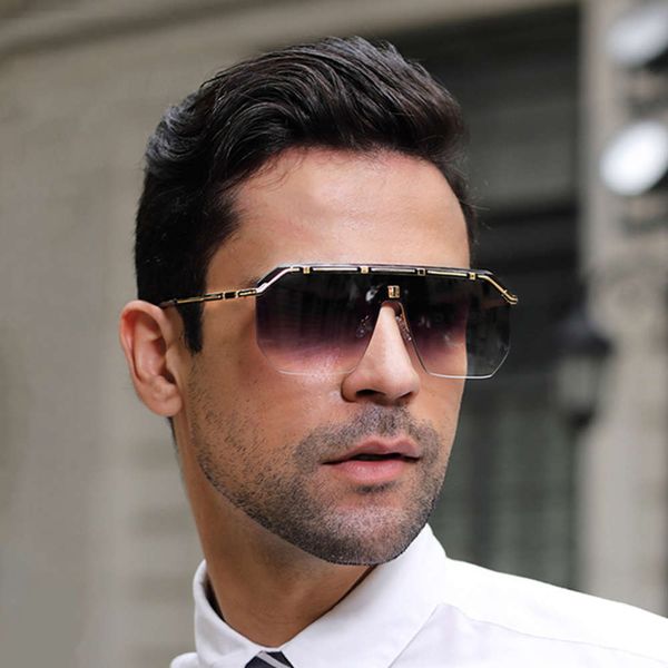 

2021 new sunglasses men's fashion net red same frameless cut edge sunglasses men's fashion, White;black