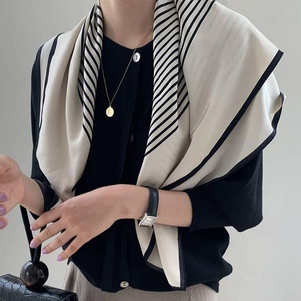 

scarves big scarf ins same shawl 90cm twill silk, Blue;gray