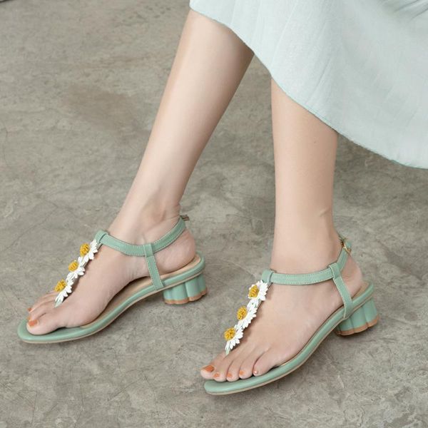 

sandals casual fashion women summer flowers low heel shoes woman, Black