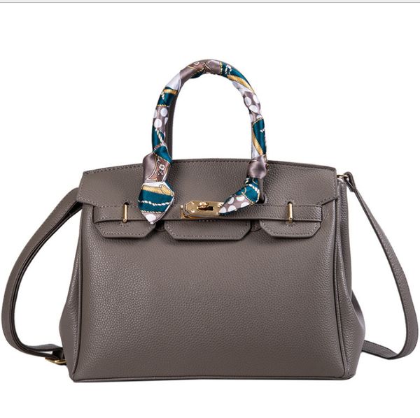 

birkin bag litchi pattern one shoulder crossbody bags lock lady handbag