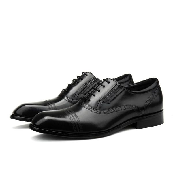 

dress shoes large size eur45 black / deep brown social business genuine leather oxfords mens