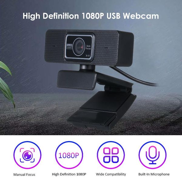 

1080p hd webcam manual focus usb web camera built-in noise reduction microphone for lapdeskwebcams