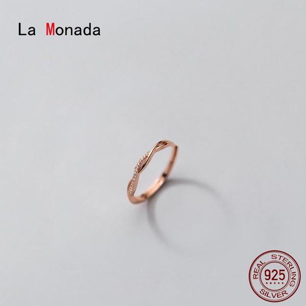 

cluster rings la monada 52-58mm women ring 925 sterling silver wave cross line beautiful for fine jewerly woman, Golden;silver
