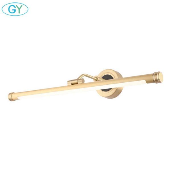 

vintage golden led wall light, pure copper adjustable wall lamp ac90v to 265v for bathroom bedroom mirror lamp, cosmetic sconces
