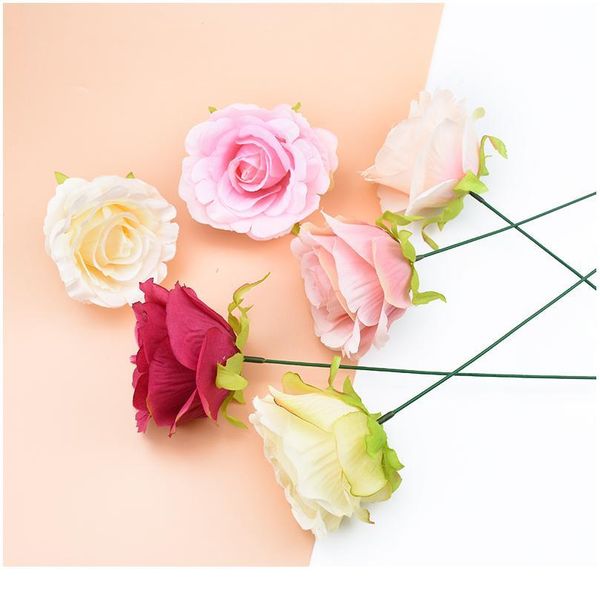 

2pcs decorative flower wreaths wedding christmas home decoration accessories silk roses diy scrapbooking artificial flow jlljku