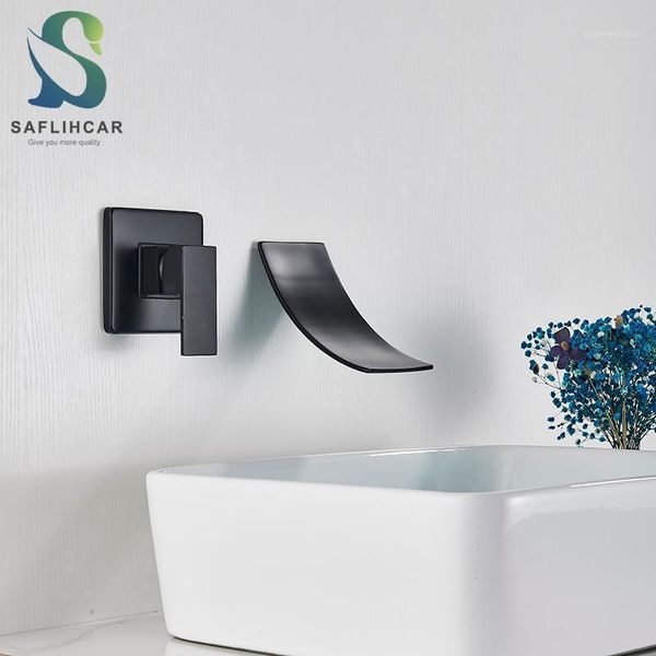 

two-piece bathroom basin faucet waterfall gentle effluent wall-mounted and cold water sink faucets1