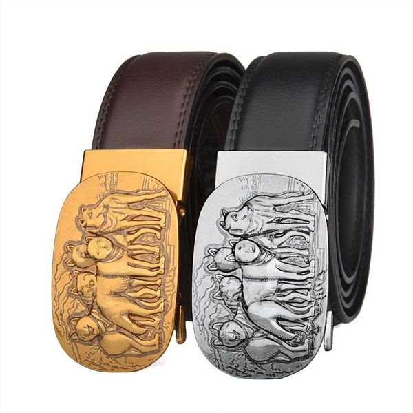 

belts men's belt cow genuine leather mens cowhide strap for male ratchet automatic buckle men designers, Black;brown