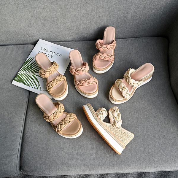 

Women Sandals Platform Sandals Shoes Women Bow 2021 Summer Sandals Slipper Indoor Outdoor Flip-flops Beach Shoes Female Slippers, Khaki