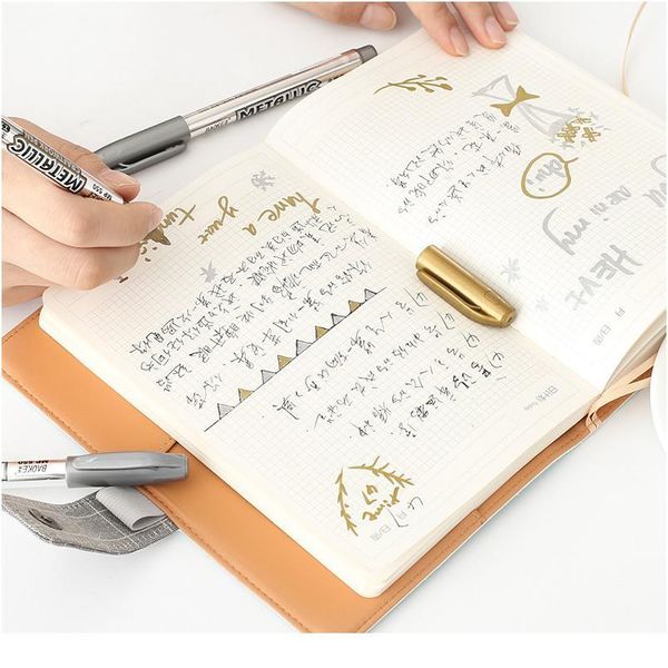

6 pcs metallic marker pens 1.5mm fine point paint pen metallic painting pens metallic permanent markers for cards jllvef