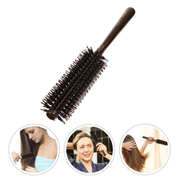 

hair brushes styling comb round brush wood handle rolling roller, Silver